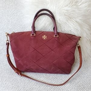 🔥Tory Burch Frida stitched suede satchel
